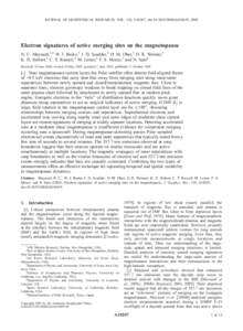 JOURNAL OF GEOPHYSICAL RESEARCH, VOL. 110, A10207, doi:[removed]2004JA010639, 2005  Electron signatures of active merging sites on the magnetopause N. C. Maynard,1,2 W. J. Burke,3 J. D. Scudder,4 D. M. Ober,1 D. R. Weimer