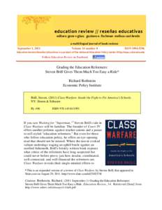 education review // reseñas educativas editors: gene v glass gustavo e. fischman melissa cast-brede a multi-lingual journal of book reviews September 1, 2011  Volume 14 number 8