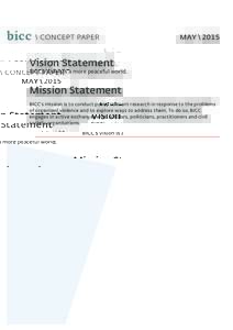 \ CONCEPT PAPER  MAY \ 2015 Vision Statement