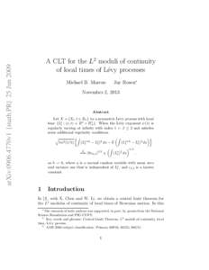 arXiv:0906.4770v1 [math.PR] 25 JunA CLT for the L2 moduli of continuity of local times of L´evy processes Jay Rosen∗