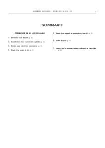 ASSEMBLÉE NATIONALE – SÉANCE DU 30 JUIN[removed]SOMMAIRE PRÉSIDENCE DE M. LOÏC BOUVARD