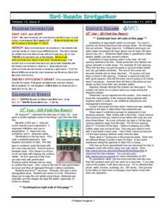 Volume 14, Issue 9  Tri-Basin Irrigator September 11, 2014