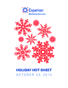 ®  HOLIDAY HOT SHEET O C T O B E R 2 3,   2014 Holiday Hot Sheet: