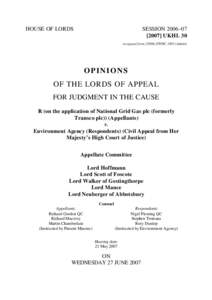 HOUSE OF LORDS  SESSION 2006–UKHL 30 on appeal fromEWHCAdmin)