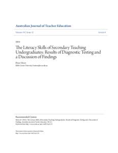 Australian Journal of Teacher Education Volume 39 | Issue 12 Article[removed]