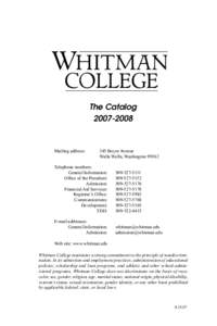 Academic transfer / Whitman College / Course credit / Washington State University / North Central Association of Colleges and Schools / Council of Independent Colleges / Topsail High School / Dodge City Community College / Academia / Education / Knowledge