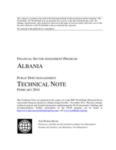 This volume is a product of the staff of the International Bank for Reconstruction and Development / The World Bank. The World Bank does not guarantee the accuracy of the data included in this work. The findings, interpr