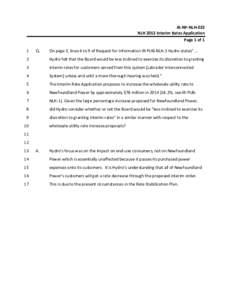 IR‐NP‐NLH‐023  NLH 2013 Interim Rates Application   Page 1 of 1  1   Q. 