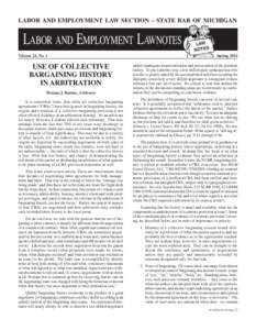 Labor & Employment Law Section: Spring 2014 Law Notes