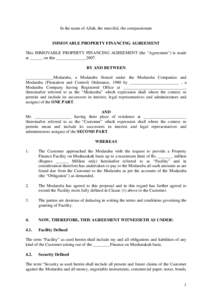 Microsoft Word - DM-Immovable property financing agreement.doc