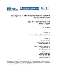 Development of a Model for the Valuation of Work Relative Value Units