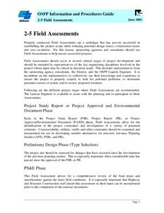 OSFP Information and Procedures Guide 2-5 Field Assessments June[removed]Field Assessments