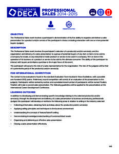 PROFESSIONAL SALES 2014–[removed]PARTICIPANT  PRESENTATION TIME