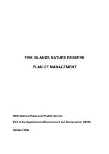 Five Islands Nature Reserve - Plan of Management