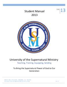 Student Manual 2013