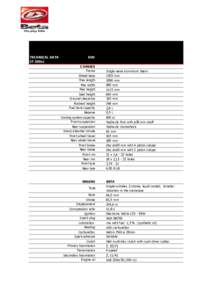 TECHNICAL DATA 2T 200cc EVO CHASSIS Frame