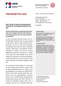 PRESSEMITTEILUNG  PRESSE- UND ÖFFENTLICHKEITSARBEIT Wissenschaftskommunikation Dr. Eva Maria Wellnitz