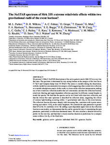 MNRAS 443, 1723–[removed]doi:[removed]mnras/stu1246 The NuSTAR spectrum of Mrk 335: extreme relativistic effects within two gravitational radii of the event horizon?