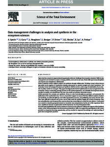 Data management challenges in analysis and synthesis in the ecosystem sciences