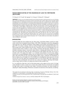 RADIOCARBON, Vol 49, Nr 2, 2007, p 673–684  © 2007 by the Arizona Board of Regents on behalf of the University of Arizona RADIOCARBON DATING OF THE CRANNOGS OF LOCH TAY, PERTHSHIRE (SCOTLAND)