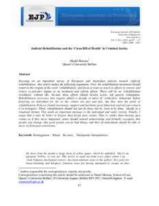 European Journal of Probation University of Bucharest www.ejprob.ro Vol. 3, No.1, 2011, pp 97 – 117 ISSN: 2006 – 2203