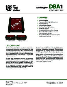 DBA1  Active DIRECT BOX Features: »