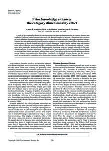 Memory & Cognition 2008, 36 (2), [removed]doi: [removed]MC[removed]Prior knowledge enhances the category dimensionality effect