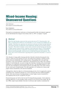 Public housing / Urban decay / Social programs / Socioeconomics / Mixed-income housing / Section 8 / Concentrated poverty / Residential segregation / Inclusionary zoning / Affordable housing / Housing / Poverty