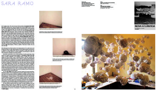 Opposite page A Few Days Spent in Space 2005, c–print, polyptych of 4 photographs made to illustrate school text books (3 shown, text translations shown at bottom of page), 37.5 × 45 cm each