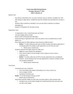 Central Iowa NWA Meeting Minutes Thursday, February 2nd, 2012 NWS in Johnston, IA Agenda Team -