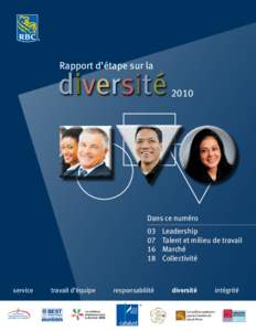 Rapport d’étape sur la  diversité 2010