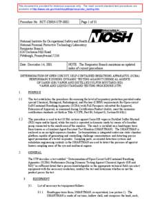 This document is provided for historical purposes only. The most current standard test procedures are available at http://www.cdc.gov/niosh/npptl/stps/respirator_testing.htm. Procedure No. RCT-CBRN-STP[removed]Page 1 of 31