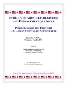 ECOLOGY OF AQUACULTURE SPECIES