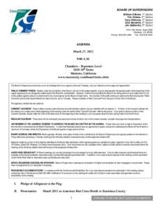 March 27, [removed]Board of Supervisors Agenda