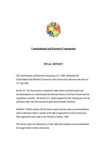 Constitutional and Electoral Commission  FINAL REPORT