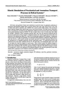 Plasma and Fusion Research: Regular Articles  Volume 7, Kinetic Simulations of Neoclassical and Anomalous Transport Processes in Helical Systems∗)