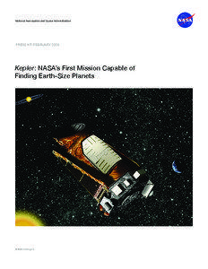 National Aeronautics and Space Administration  PRESS KIT/FEBRUARY 2009