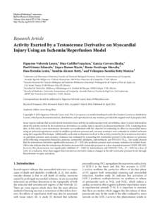 Activity Exerted by a Testosterone Derivative on Myocardial Injury Using an Ischemia/Reperfusion Model