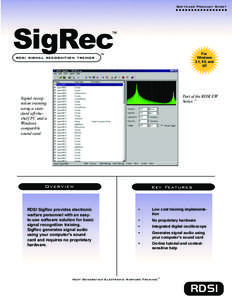 Software Product Sheet  SigRec TM