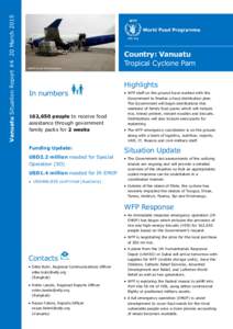Vanuatu Situation Report #4 20 March[removed]UNHRD/Vivek Parameswaran Country: Vanuatu Tropical Cyclone Pam