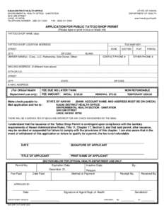 KAUAI DISTRICT HEALTH OFFICE ENVIRONMENTAL HEALTH OFFICE - SANITATION 3040 UMI STREET LIHUE, HI[removed]TELEPHONE NUMBER: ([removed]FAX: ([removed]