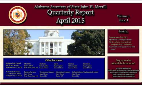 Alabama Secretary of State John H. Merrill  Quarterly Report AprilVolume 1