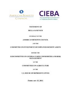 Employment compensation / Financial services / Investment / Personal finance / Employee Retirement Income Security Act / Dodd–Frank Wall Street Reform and Consumer Protection Act / Defined benefit pension plan / Commodity Futures Trading Commission / Derivative / Financial economics / Economics / Finance