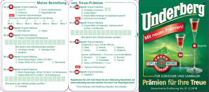 Meine Bestellung  für je 144 Kapseln Original Underberg: