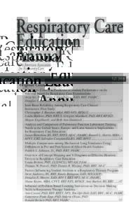 Respiratory Care Education Annual The American Association for Respiratory Care Volume 17