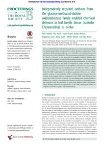 Downloaded from http://rspb.royalsocietypublishing.org/ on March 26, 2015  rspb.royalsocietypublishing.org Research Cite this article: Rahfeld P, Kirsch R, Kugel S,