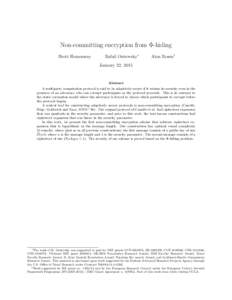 Non-committing encryption from Φ-hiding Brett Hemenway Rafail Ostrovsky∗  Alon Rosen†