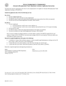 Form BS140G: Reemployment Trade Adjustment Assistance Application