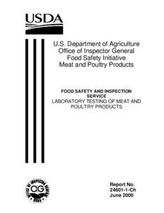 U.S. Department of Agriculture Office of Inspector General Food Safety Initiative Meat and Poultry Products  FOOD SAFETY AND INSPECTION