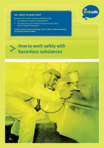 Occupational safety and health / Safety engineering / Health sciences / Medicine / Material safety data sheet / Environmental Risk Management Authority / Dangerous goods / Poison / Right to know / Safety / Health / Industrial hygiene